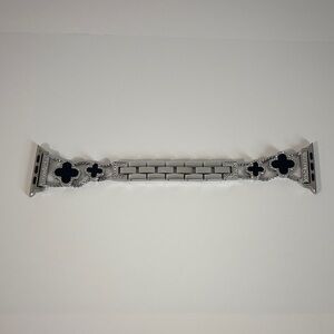 Silver and Black Decorative Apple Watch band
